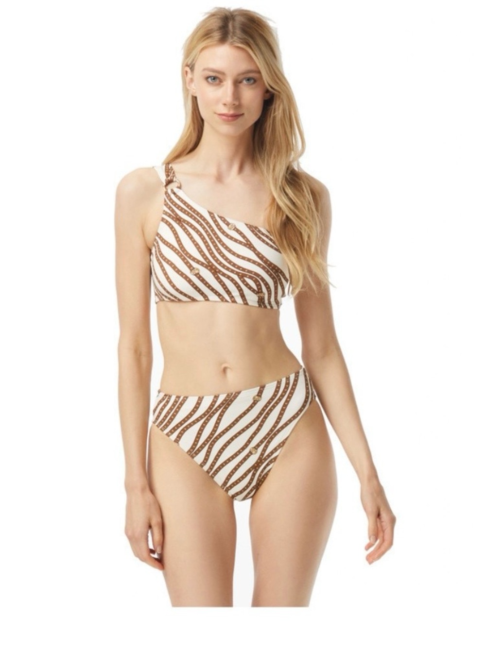 Michael Kors one shoulder high waist bikini NWT